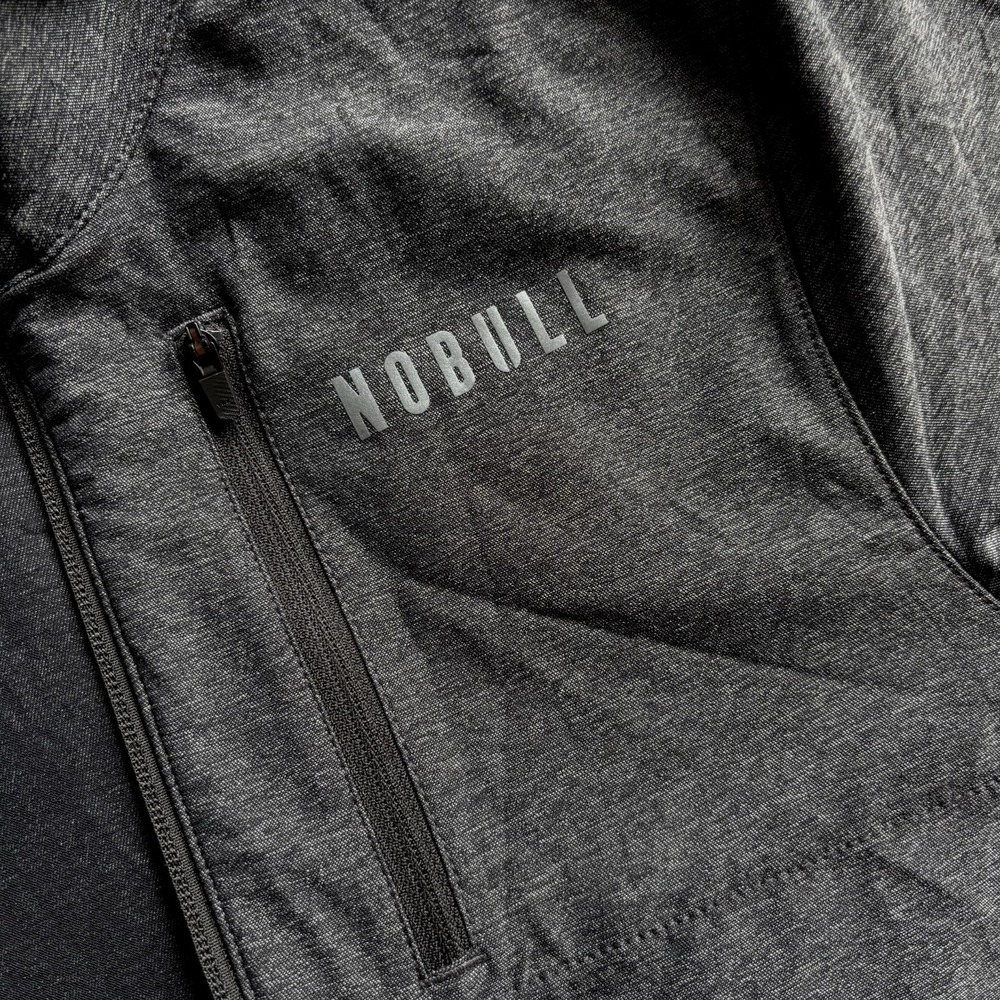 NWOT NOBULL 4-Way Stretch Woven Full Zip Jacket Mens M Dark Gray Performance Gym - Picture 7 of 16